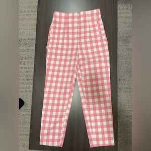 Zara pink picnic pattern slacks